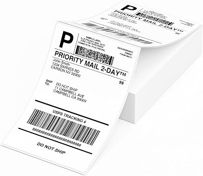 Phomemo Genuine 4X6 FanFold Thermal Shipping Label 100 Labels per Stack