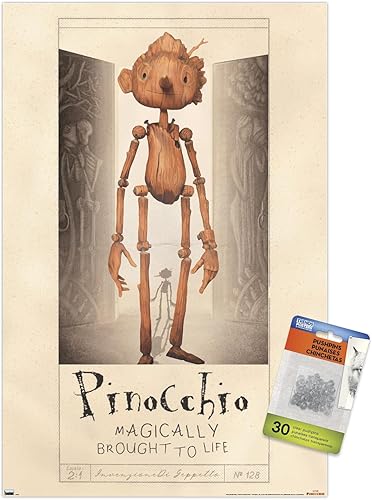 Netflix Guillermo Del Toro Pinocho - Póster de pared con pasadores