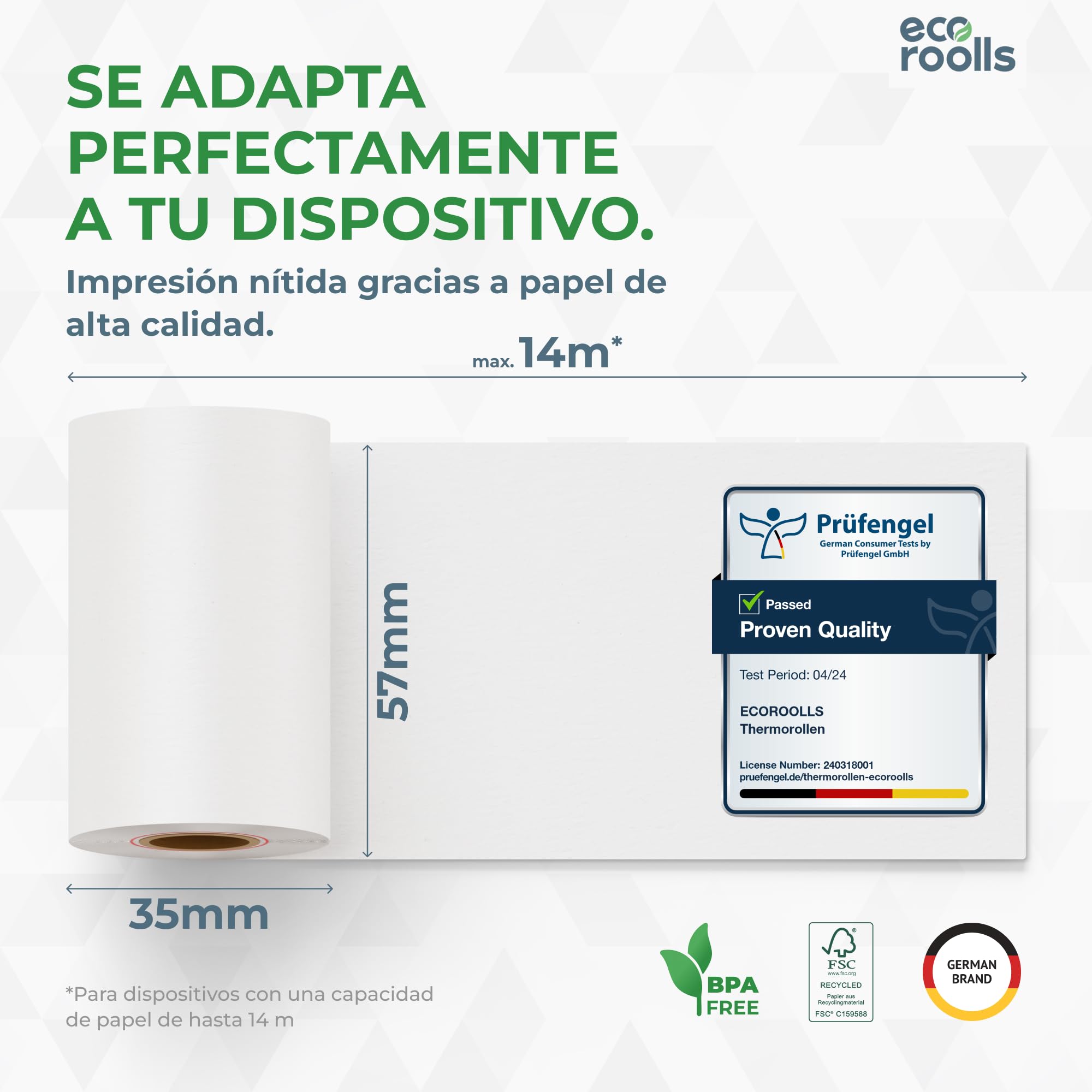 Rollos de papel térmico 57mm x 35mm de diámetro para máquinas de tarjetas de Crédito - Rollos ideal para todos los TPV 57x35x12 - Sin BPA 2 cartones (100 Rollos)