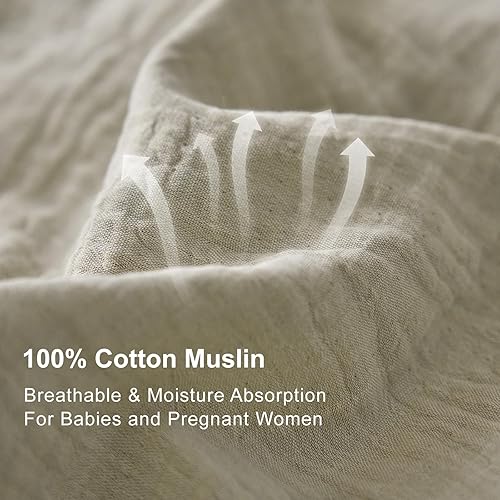 Miniatura 10 de VM VOUGEMARKET Juego de funda de edredón de 3 piezas para cama Full, Queen y King, de algodón lavado ultra suave, cómodo, con cremallera, de lujo,