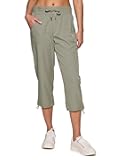 Active Women's Cargo Capri Pant with Pockets Fashion Lightweight Woven with Drawstring