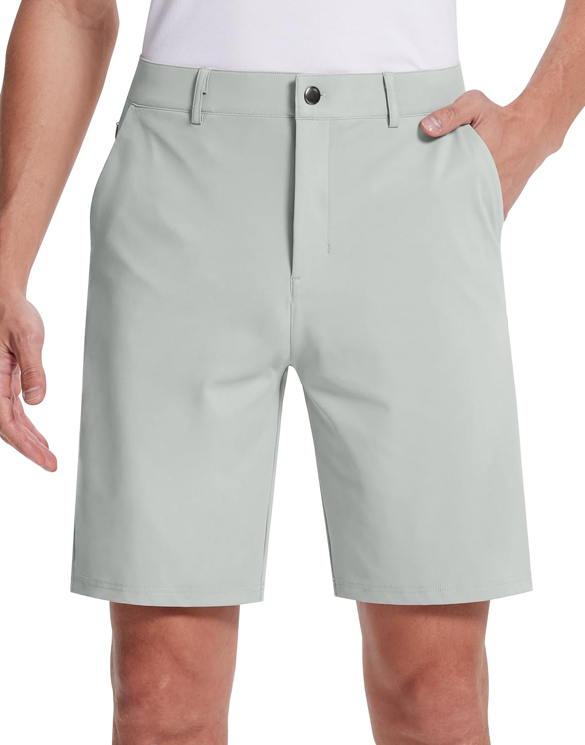 Mens Golf Dress Shorts 9 Inch with 5 Pockets Stretch Lightweight Quick Dry Men's Flat Front Shorts for Work Casual