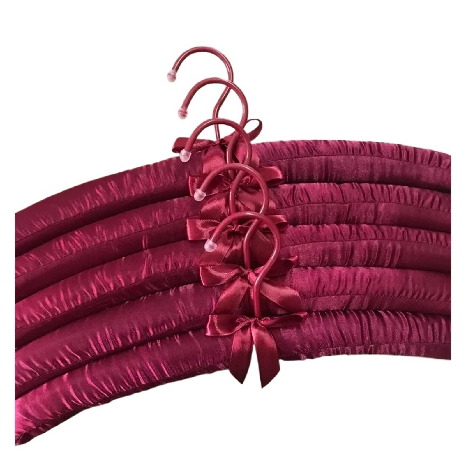 Velvet Hangers 5pcs 40cm Silk Fabric Hanger Satin Clothes Sponge Padded Racks Plastic Hook(Color 4)