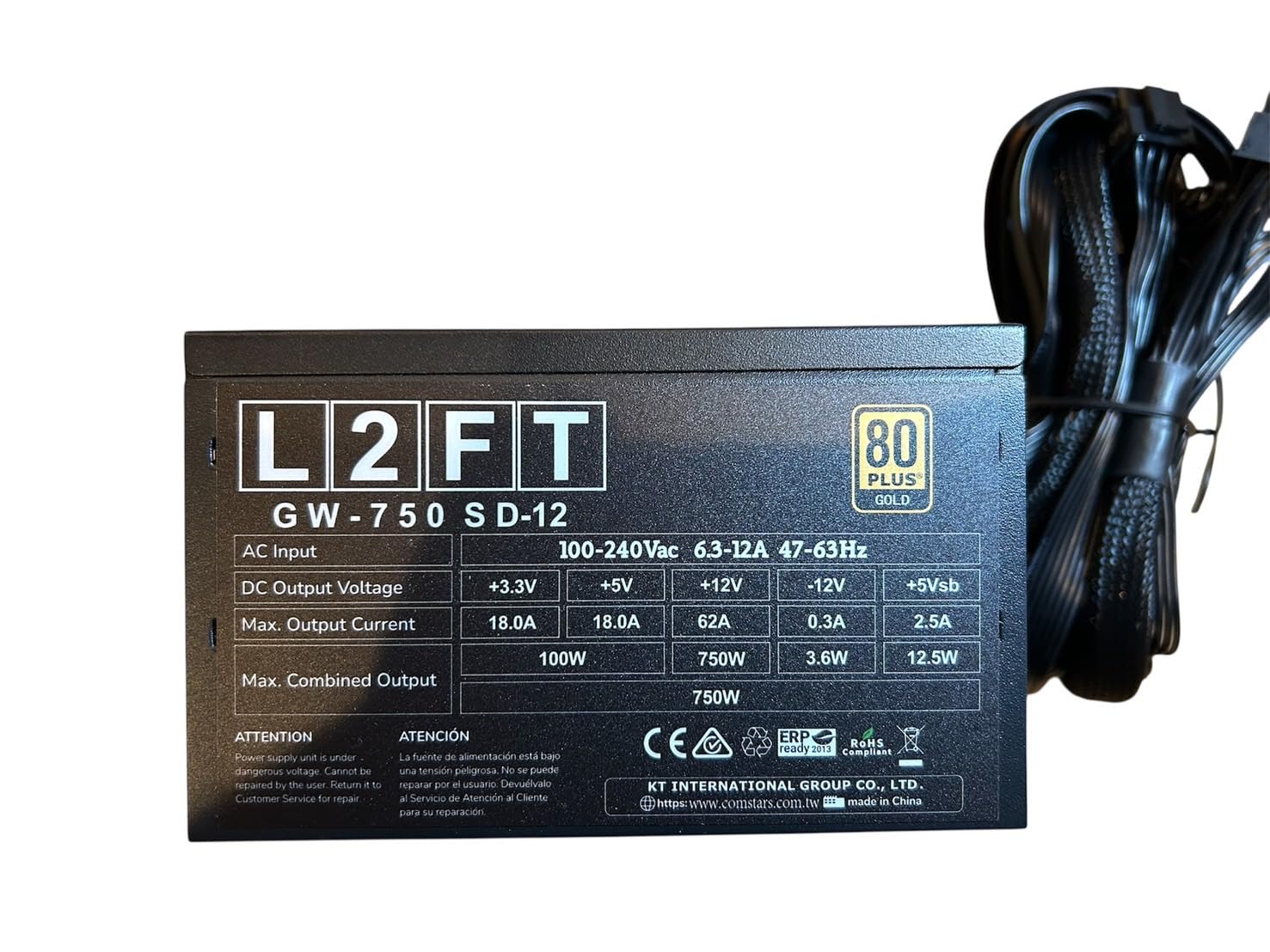 Amazon | 【L2FT】電源ユニット 750W ATX 電源 80 PLUS ゴールド PC