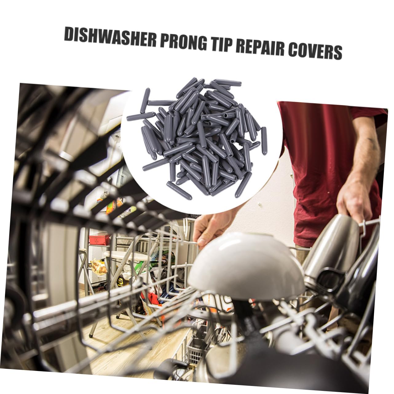 100pcs Dishwasher Prong Tip Caps Repair Covers for Wire Thread Dish Rack Accessories for Prong Damage Prevention
