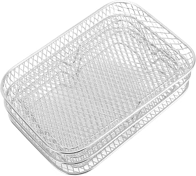 Fryer Rack Set, 304 Stainless Steel Stackable Multi Layer Dehydrator Rack for Oven, Pressure Cooker (Rectangular)