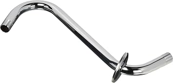 EZ-FLO 11 Inch S-Shape Brass Shower Arm and Flange, 1/2 Inch MIP Connection, Chrome, 15057