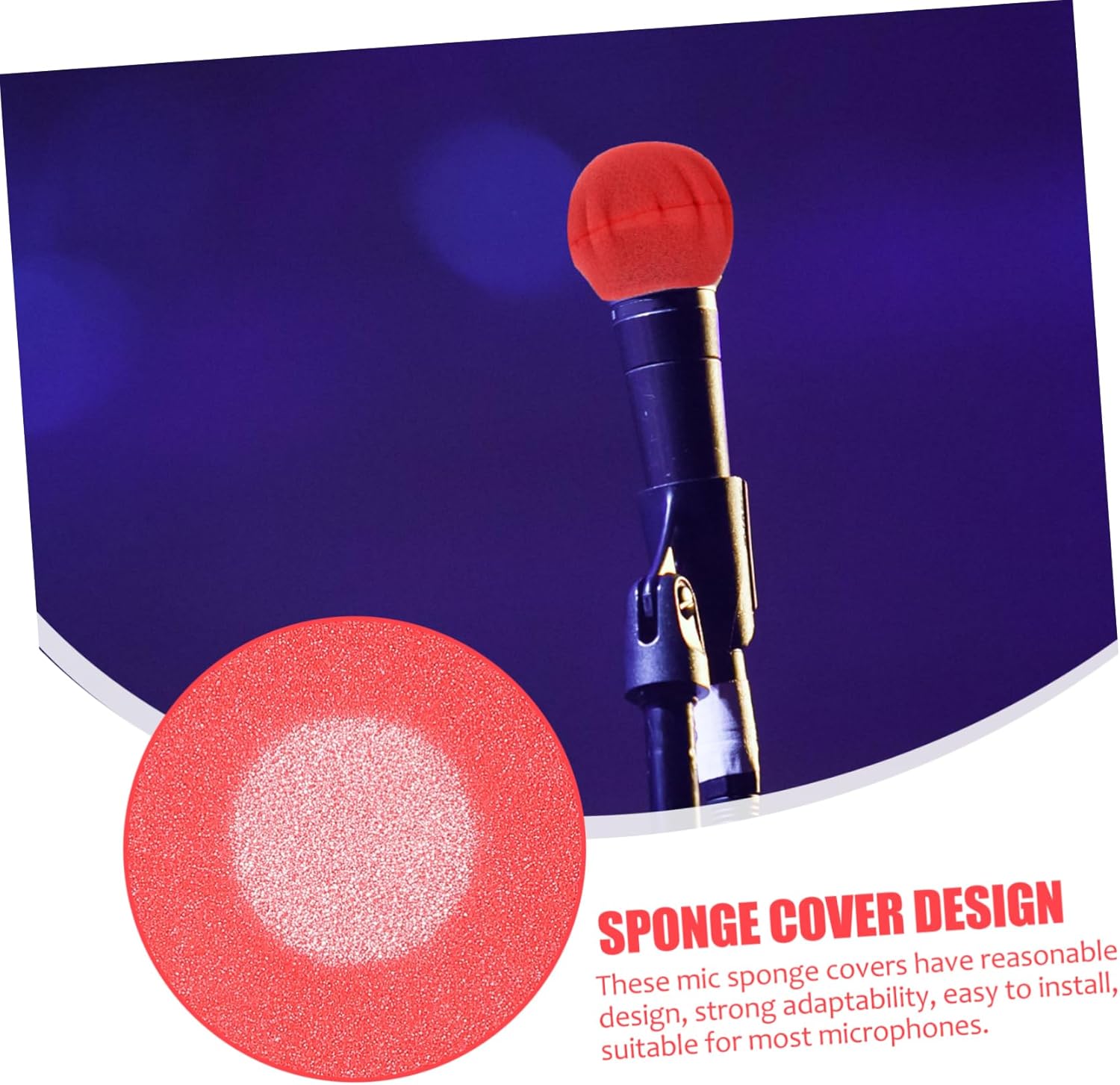 Uonlytech 200pcs Disposable Microphone Sponge Covers O-Type Mic Covers for Wireless Microphones for KTV and Events Protective Foam Sleeves