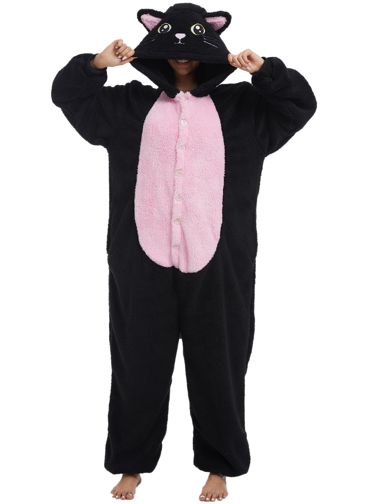 LATH.PIN Adulto Kigurumi Pijama Unisex Anime Animal Traje Cosplay Disfraz Traje Mono Onesies Conjuntos de Pijama Panda Ropa de Dormir Sleepwear