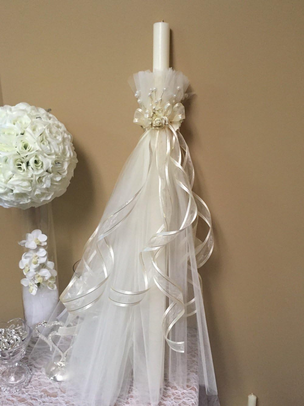 Religious Greek Orthodox Candles - Lambatha/Lambada Candles Set of 3