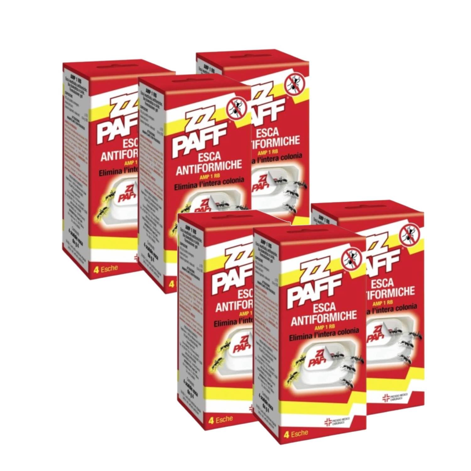 ZZ Paff Esca Formiche Insetticida Antiformiche 4 Pezzi, Trappola Professionale Per Uso Interno ed Esterno, Esche Pronte All’uso Per Eliminare Formiche in Casa (6)