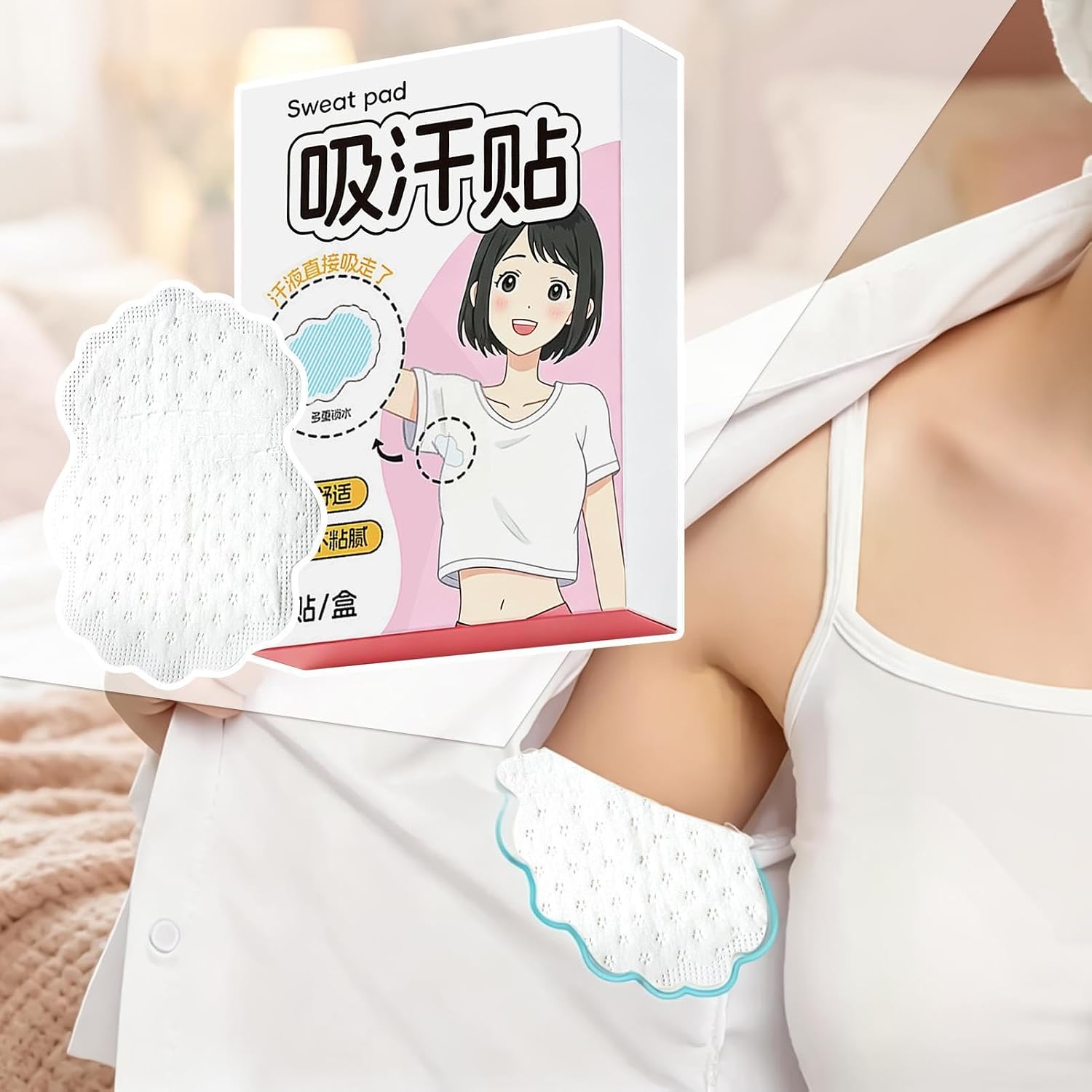 Ultra Thin Sweat Shield, Armpit Protection Pads Set, Self Adhesive 20 Piece Underarm Sweat Absorber with Breathable Design, Odor Control System, Sweats Pad with Minimal Style, Body Care for Daily Use