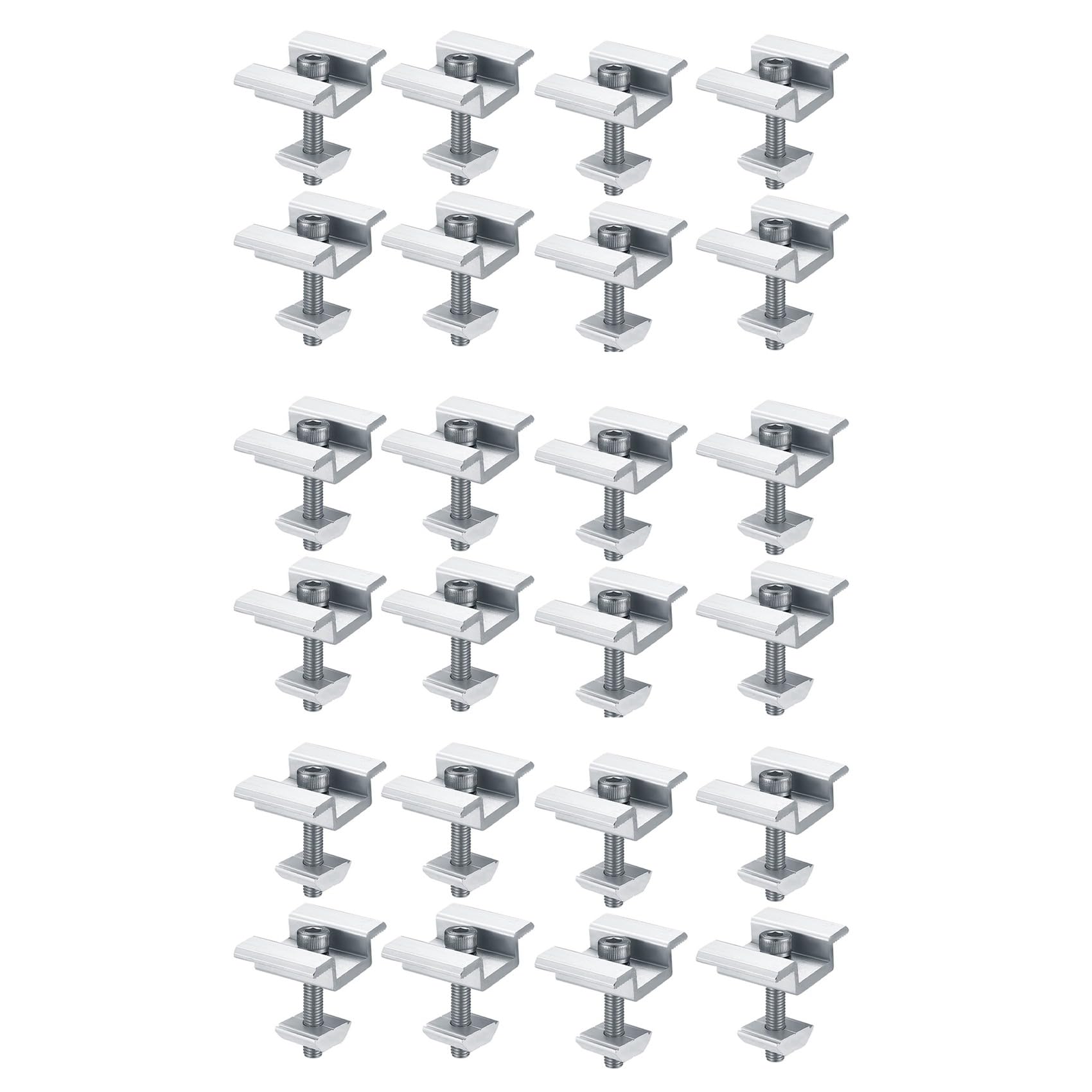Ctrlzs 24Pack Solar Panel Mounting Brackets, Solar Panel End Clamps, Centre Clamps, For Pv Solar Panel Solar Module 30Mm
