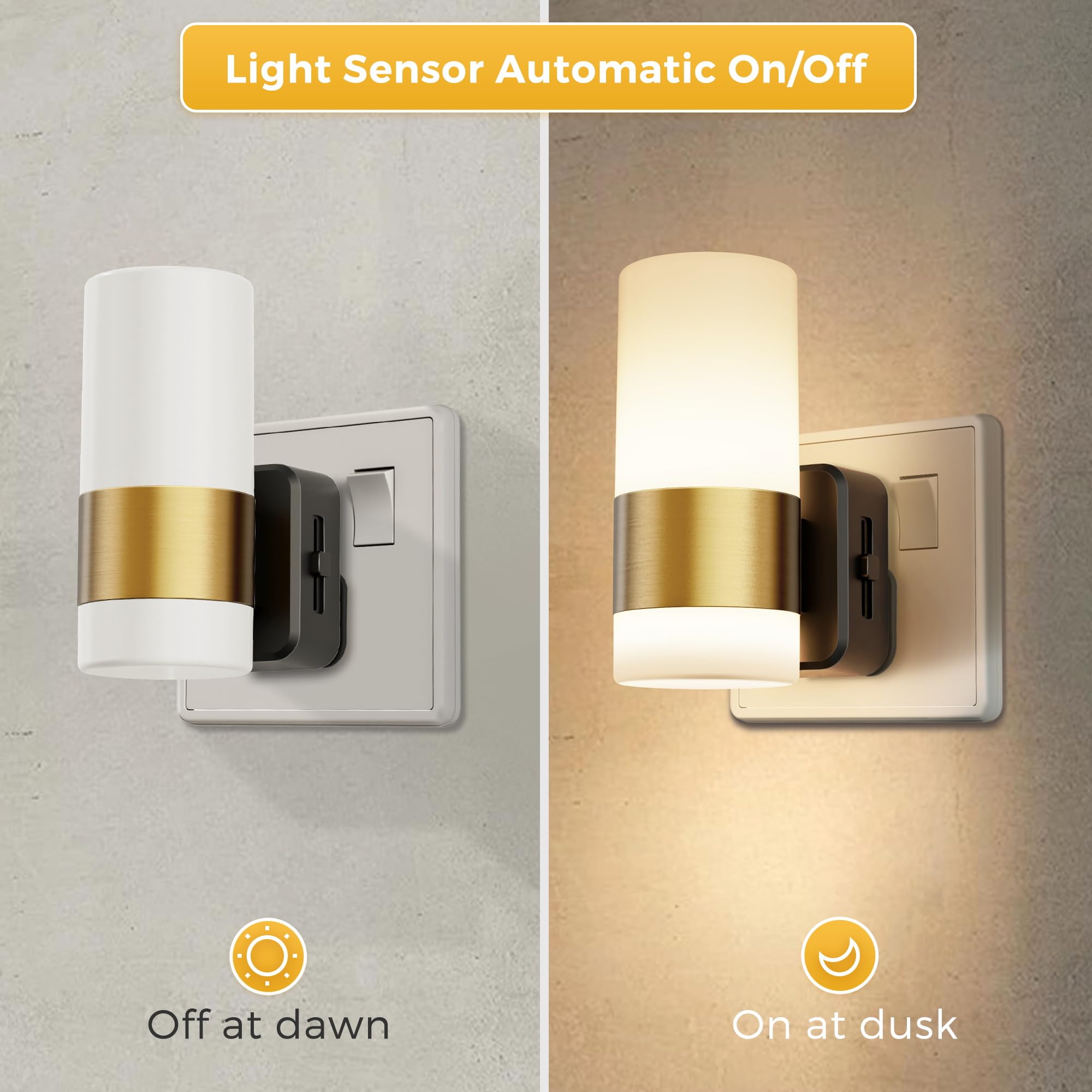 LOHAS-LED Night Light, Night Light Plug in Wall, Dusk to Dawn Sensor, 0-100LM Dimmable, Warm White 3000K - Image 2