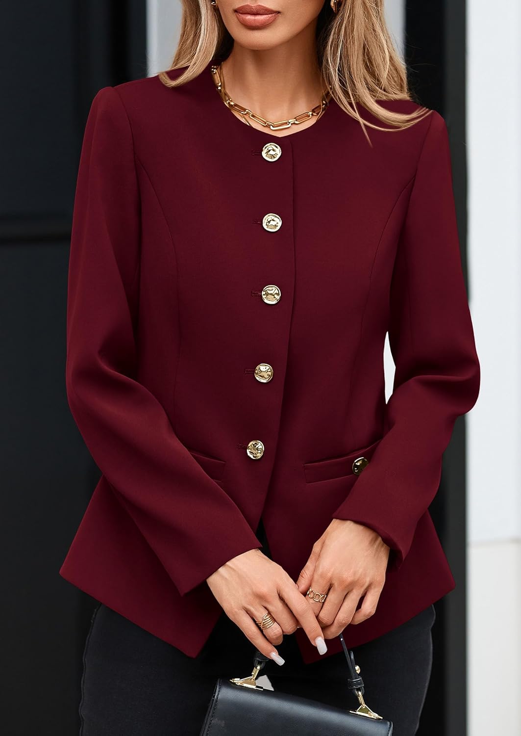 PRETTYGARDEN Women's 2026 Fall Blazers Button Down Fitted Lightweight Dressy Work Suit Jackets Trendy Business Casual Outfits - Image 8