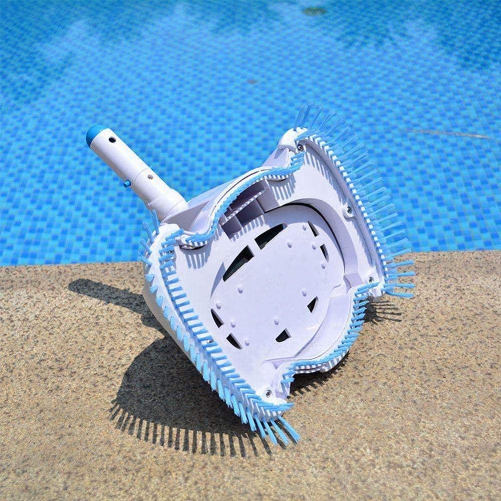 2 Brosses De Piscine - Poils Fins, Poignée Bleue - Nettoyage Sol Et Mur