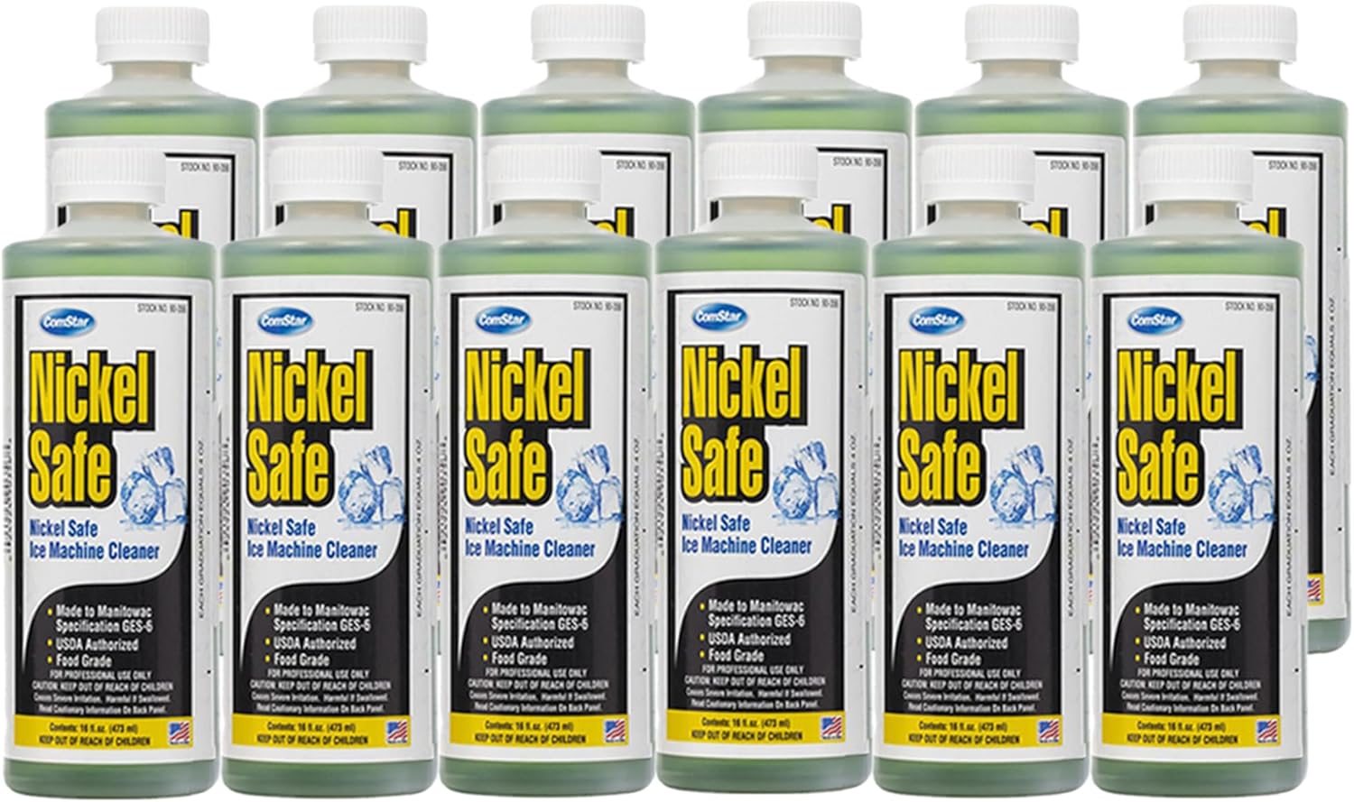 ComStar Nickel Safe, 1 Gallon, Ice Maker/Machine Cleaner, Removes Mineral Scale & Lime Deposits, Meets Manitowoc Spec GES-6, Food Grade Solution, USDA Authorized (90-357)
