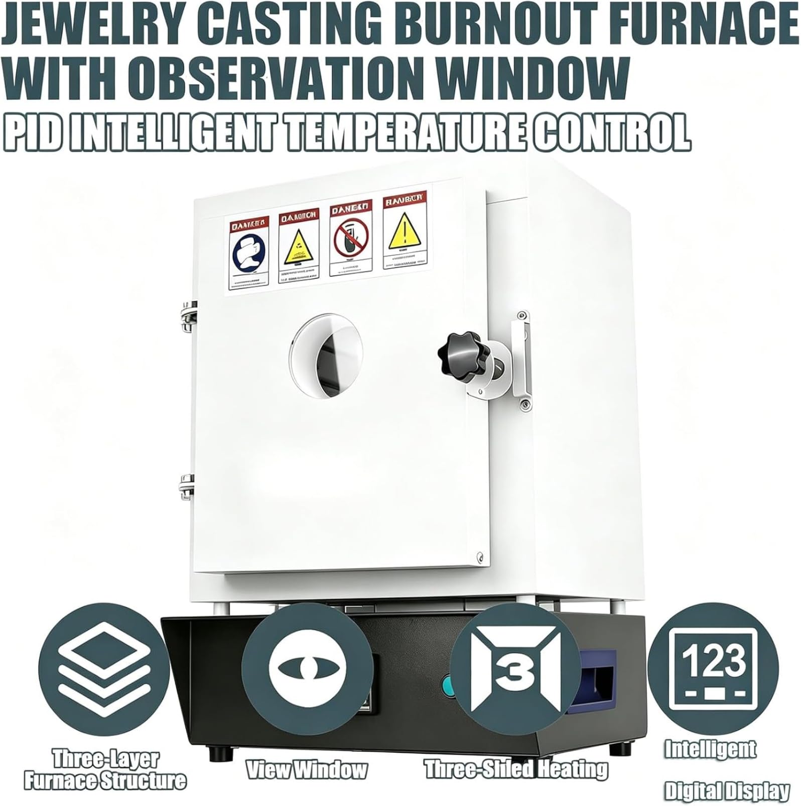 Forno elettrico in ceramica, forno per trattamento termico da 1500 W con controller digitale, massimo 1150 ℃ per la creazione di gioielli e progetti fai da te in ceramica