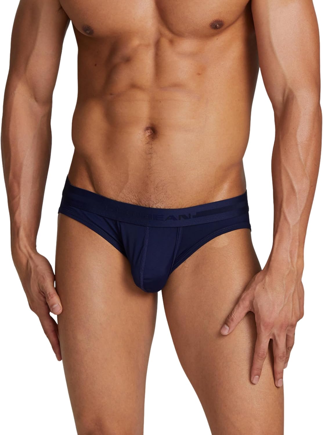 Low Rise Men's Ice Silk Microfiber Underwear Men's Slip Boxer Letter Trunk Brief in Breathable Nylon Soft Thin Cool Underpants