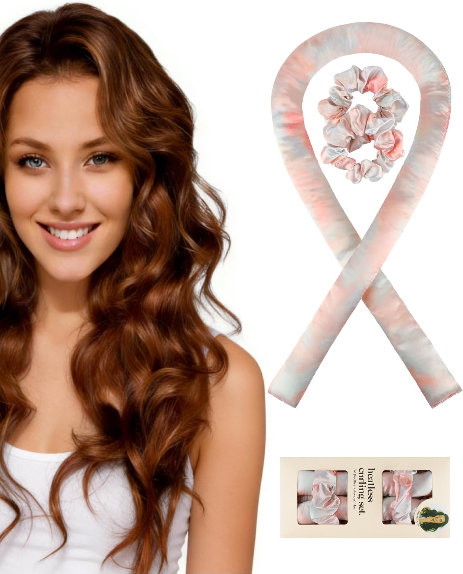 Heatless Curlers Set, No Heat Hair Curler for Overnight Curls, Satin Curling Rod to Sleep In, Soft Rollers for Natural Waves, Volume & Frizz-Free Hair