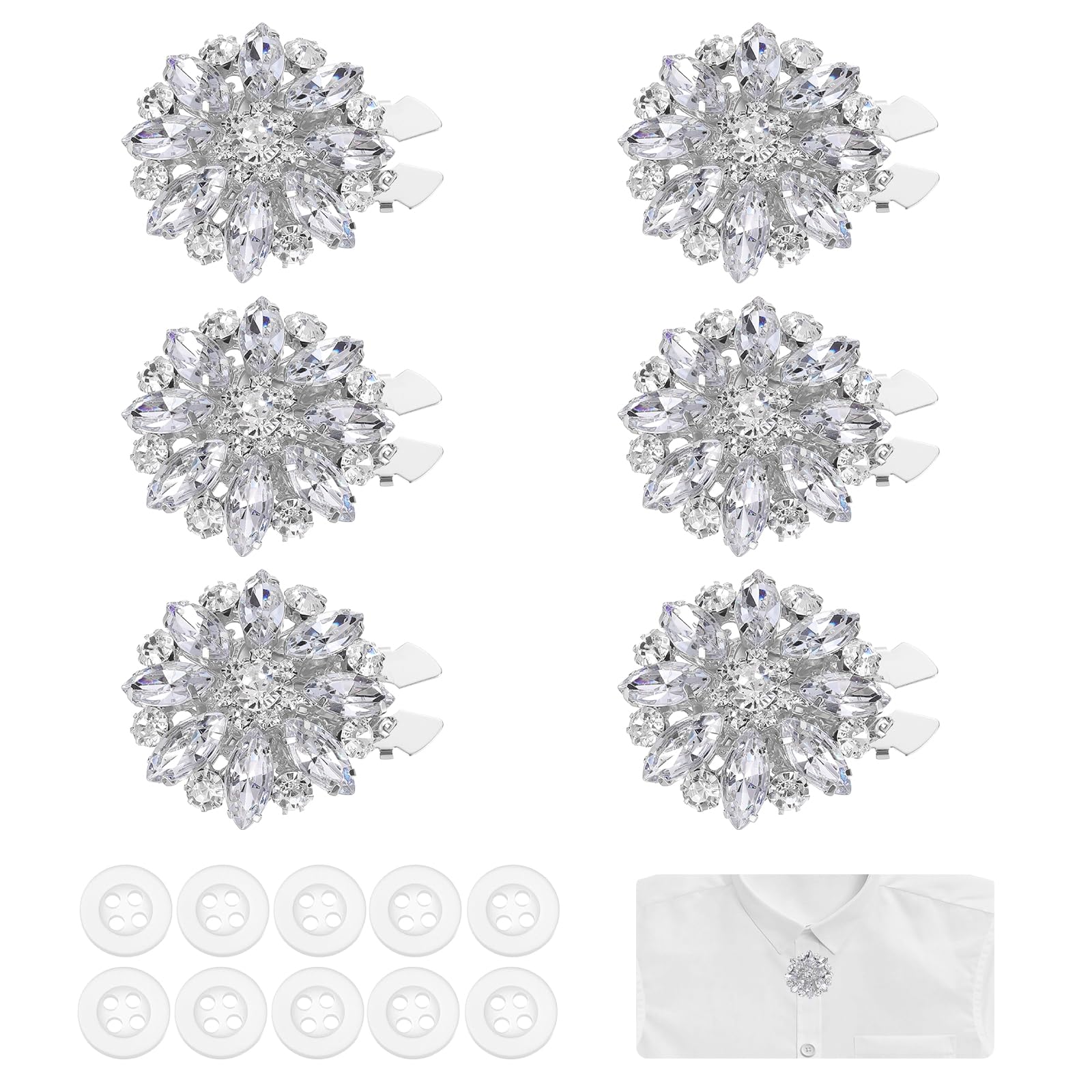 Lot de cache-boutons en strass PATIKIL blancs et argentés, le cadeau idéal pour personnaliser