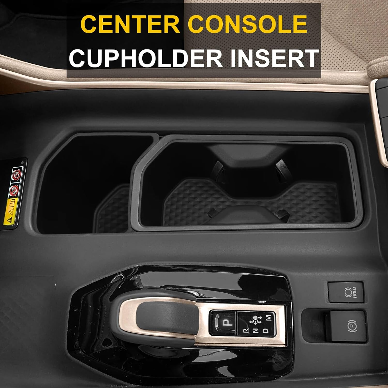 for Toyota Grand Highlander XLE/Hybrid Max/Platinum Accessories 2026 2025 2024 Center Console Cup Holder Liner Insert - TPE, 2 Pack Protector Cup Drink Coaster