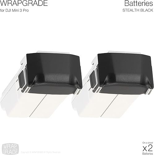 Miniatura 2 de WRAPGRADE Adhesivos para la piel compatibles con DJI Mini 4 ProMini serie 3  Dos baterías (negro sigiloso)