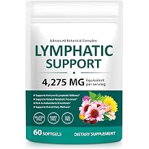 Lymphatic Drainage Supplements, Lymph System Support Supplement for Women & Men, Promotes Healthy Circulation & Fluid Balance, Natural Herbal Blends - 60 Softgels