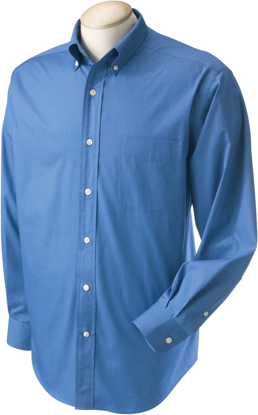 Chestnut Hill Men's Long Sleeve Pima Cotton Poplin Button Down Dress Shirt CH590
