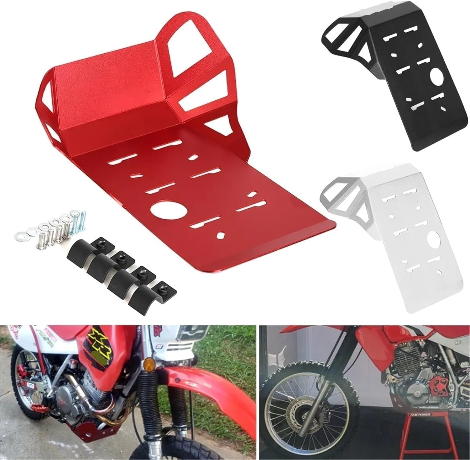 Front Skid Plate Engine Bash Cover Guard Base Protector For Honda XR 600R 650L XR600R 89-00 XR650L 93-2025(Red)