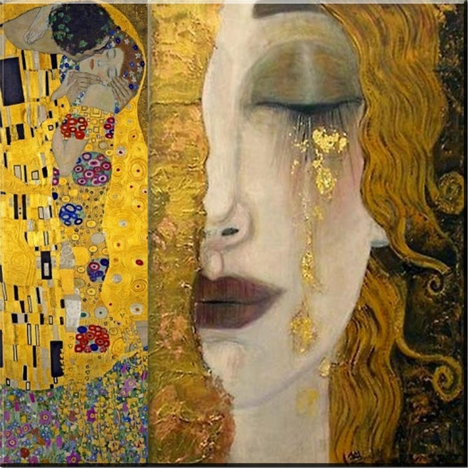 Zimal Diamond Embroidery Golden Tears Gustav Klimt DIY Diamond Painting Cross Stitch 5D Rhinestone Mosaic Painting by Number 11.8 x 11.8 Inch
