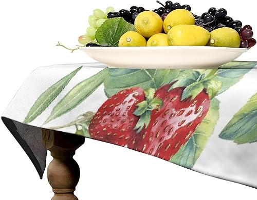 Miniatura 6 de Manteles Negros Mantel rectangular de 60 x 120 pulgadas, estampado natural de frutas frescas, manteles lavables para mesas rectangulares, mantel