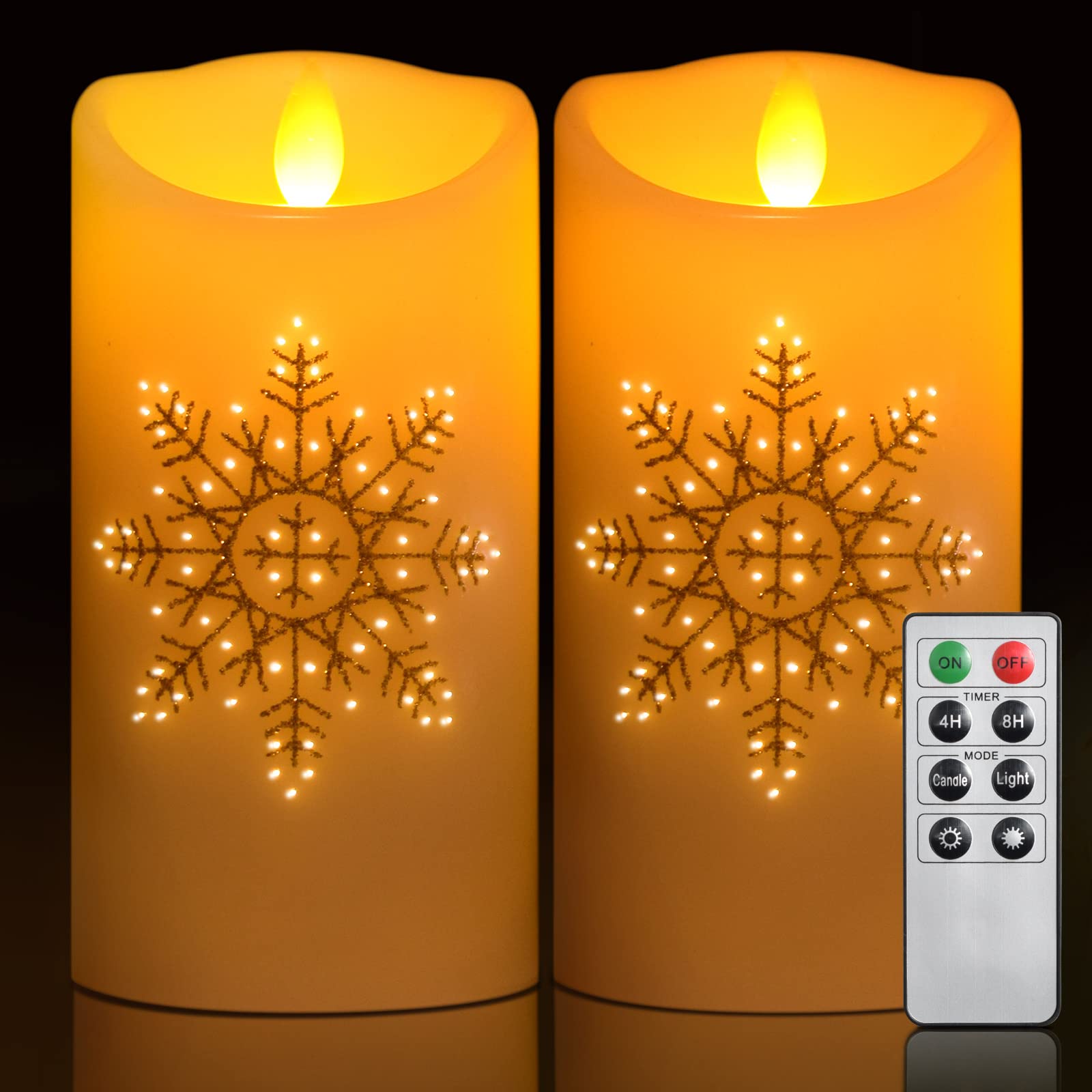 Buy Carabmer Flameless Fiber Optic Candles, 2 Pack Flameless Candles