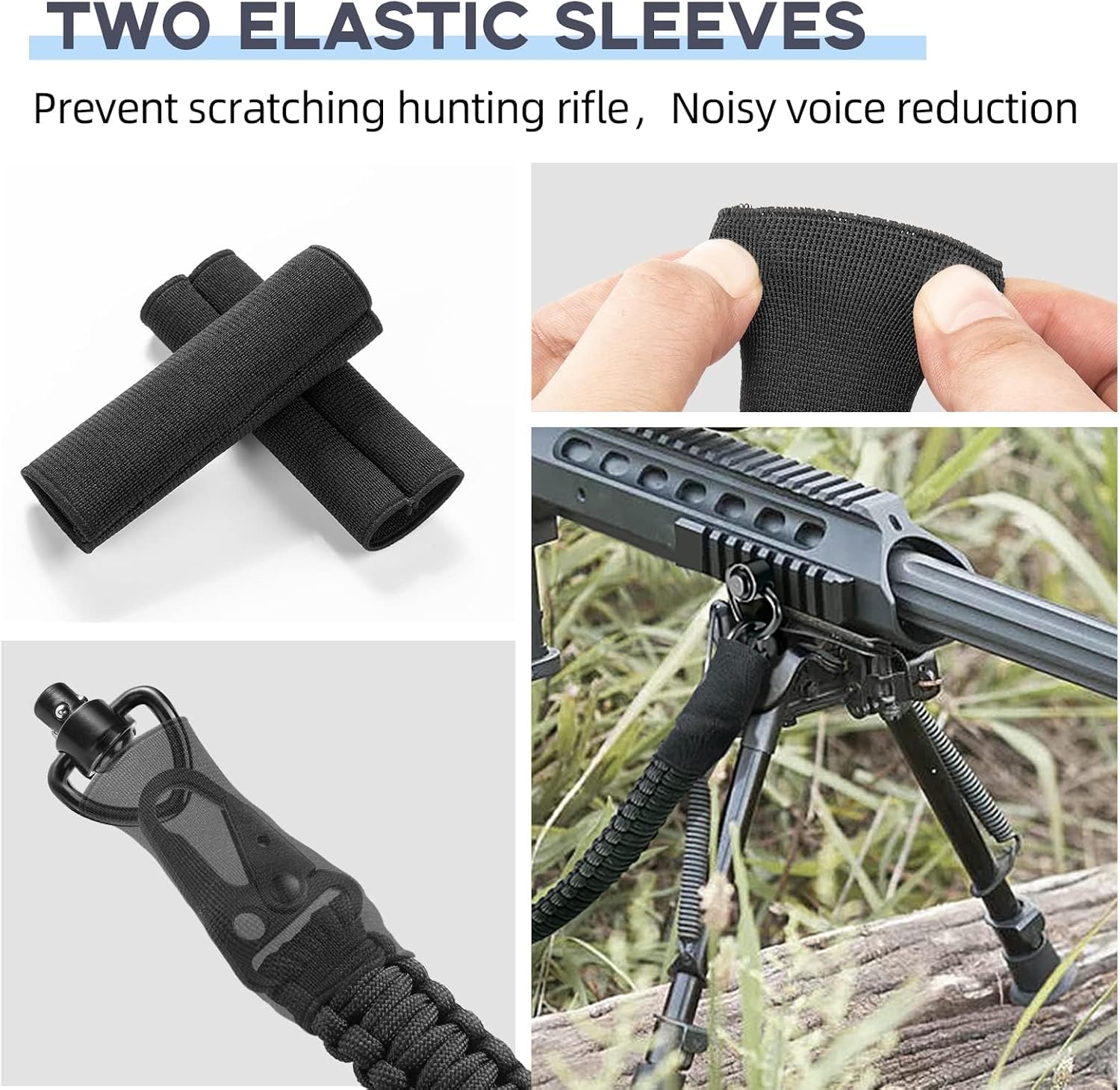 EZshoot Two Point Slings 550 Paracord Sling Adjustable Strap with Metal Hook and Solid Swivels for Outdoor