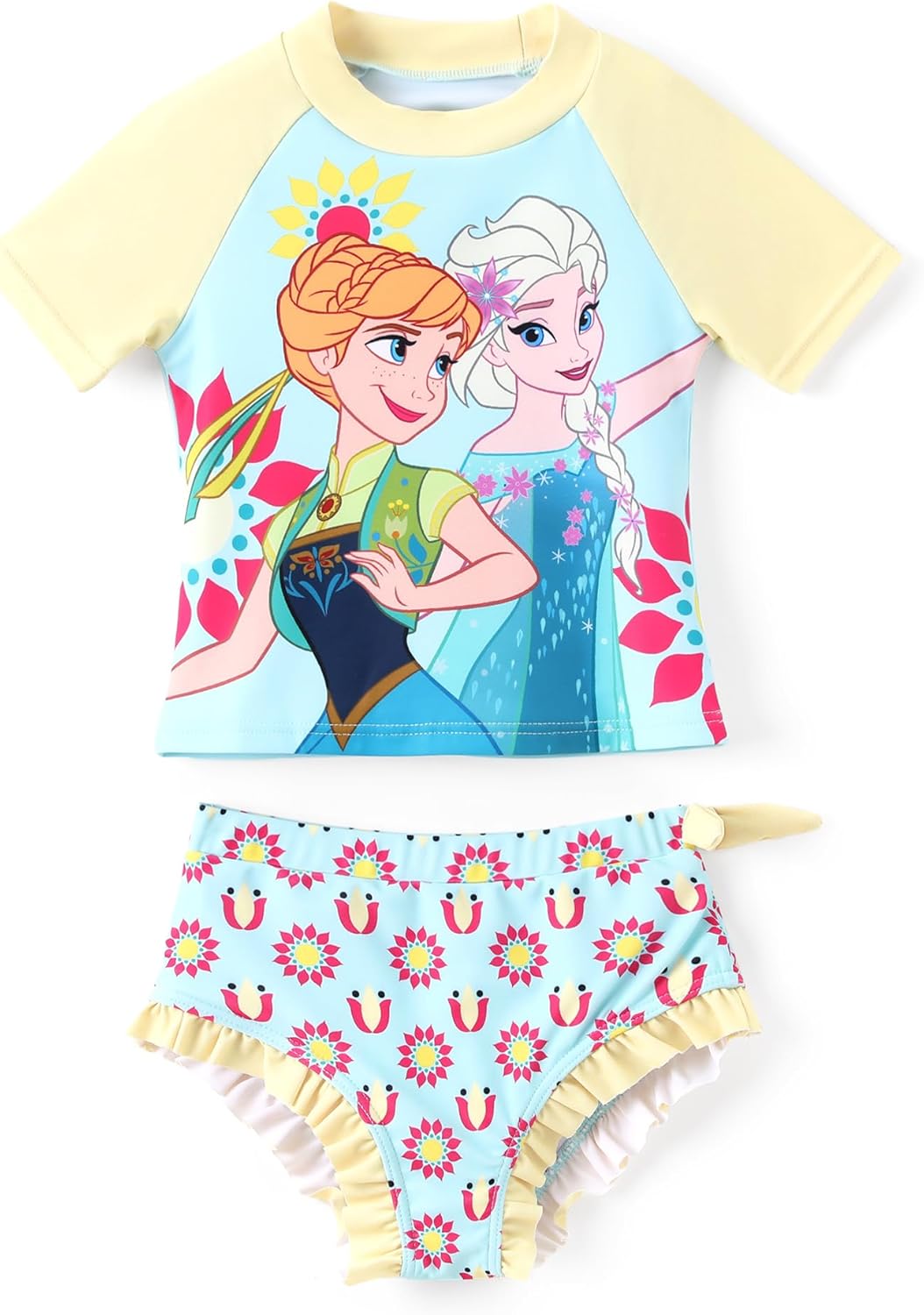 Disney Princess Frozen Marvel Elsa Minnie Toddler Girl Swimsuit Tankini Bathing Suit 2 Piece Swimwear UPF 50+ Rashguard