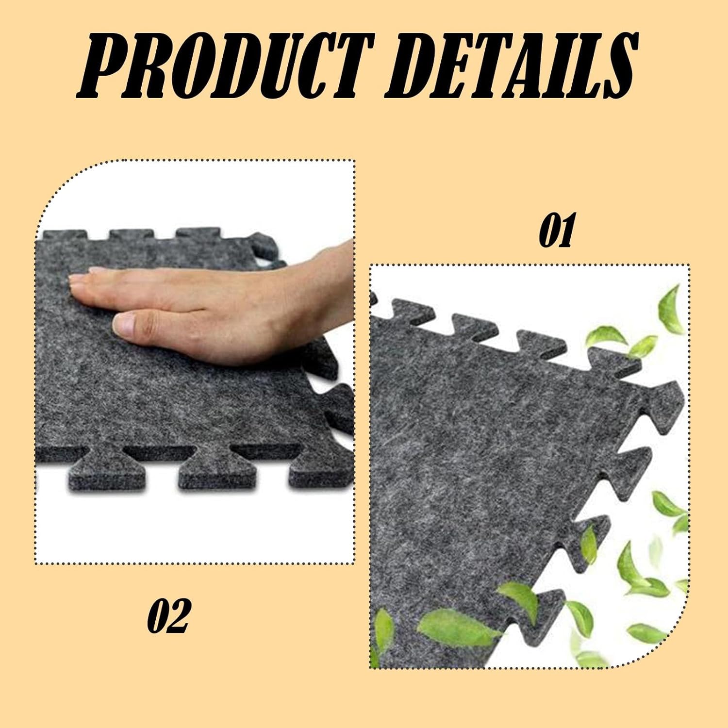 20枚 エクサマット 衝撃吸収 ジムタイル 防音 ドラムマット ノンスリップ フェルトパッド モジュール式 床保護 ホームジム 練習