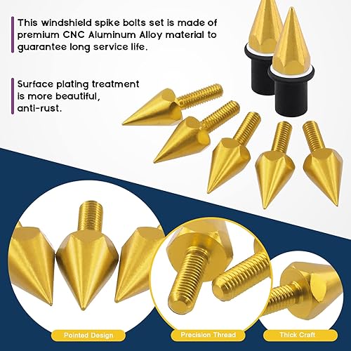 Miniatura 20 de Swpeet Juego de 15 tornillos de aluminio para parabrisas de motocicleta, tornillo de espiga de motocicleta, empalador corto, compatible con la Rojo