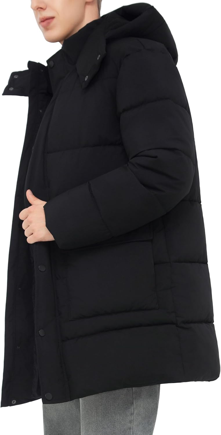 Rokka&Rolla Men's Puffer Jacket Water-Resistant Fleece-Lined Winter Coat