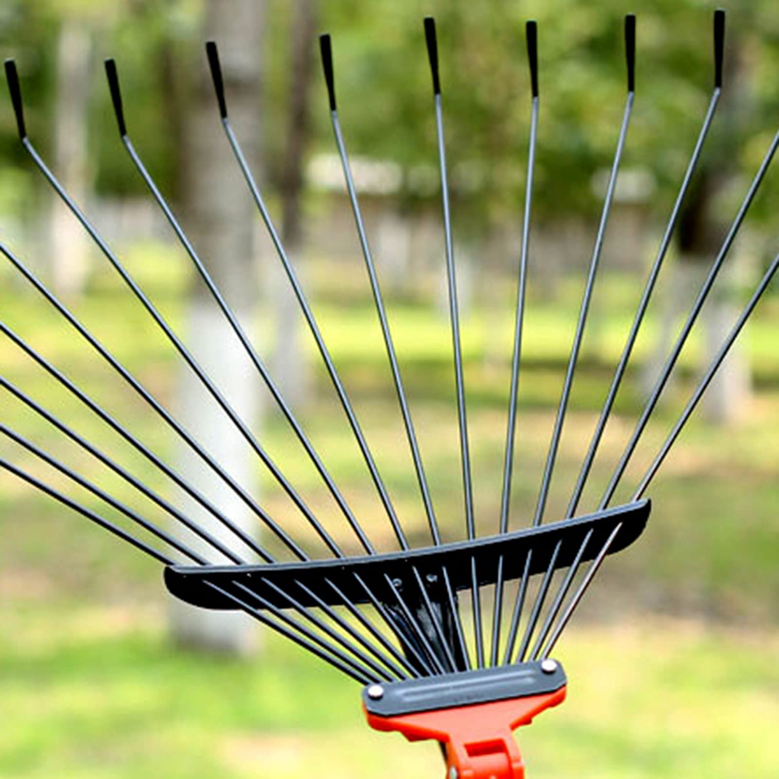 Metall-Garten-Blatt-Stahldrahtbesen – 150 cm Strauch-Hofbesen mit verstellbarem 63 cm breitem Klappkopf für schnelle Reinigung von Rasen und Hof – unverzichtbares Gartenwerkzeug