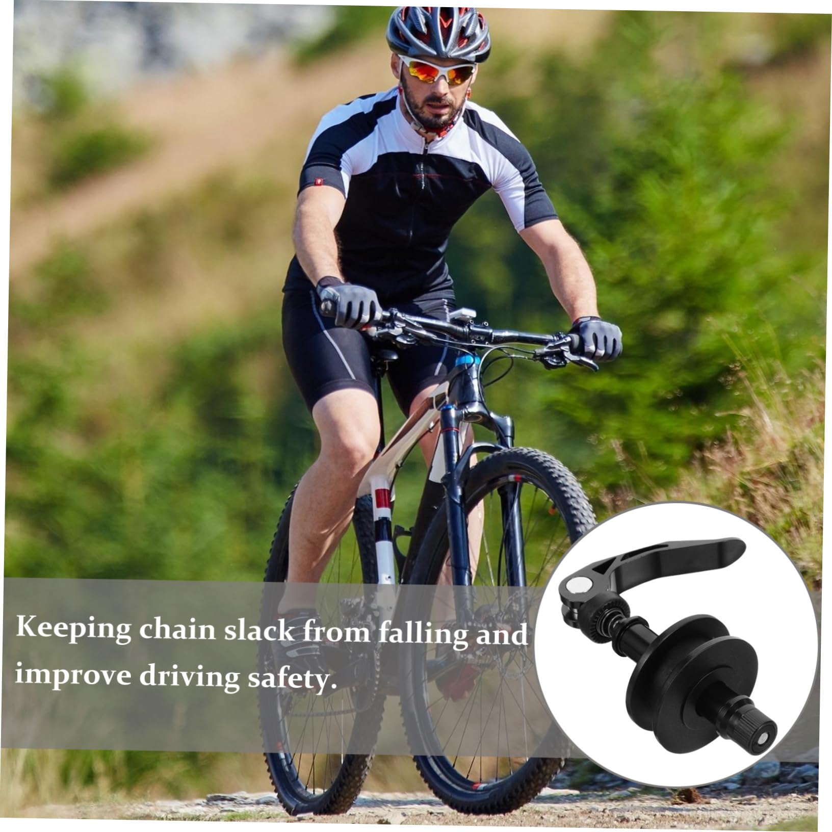SUPVOX retenue de chaîne broyeur Frein stabilisateur Guidon Conduire serrures Fixateur de chaîne Dispositif de Tension de chaîne régleurs de chaîne de vélos pignon Fixe Plastique Black