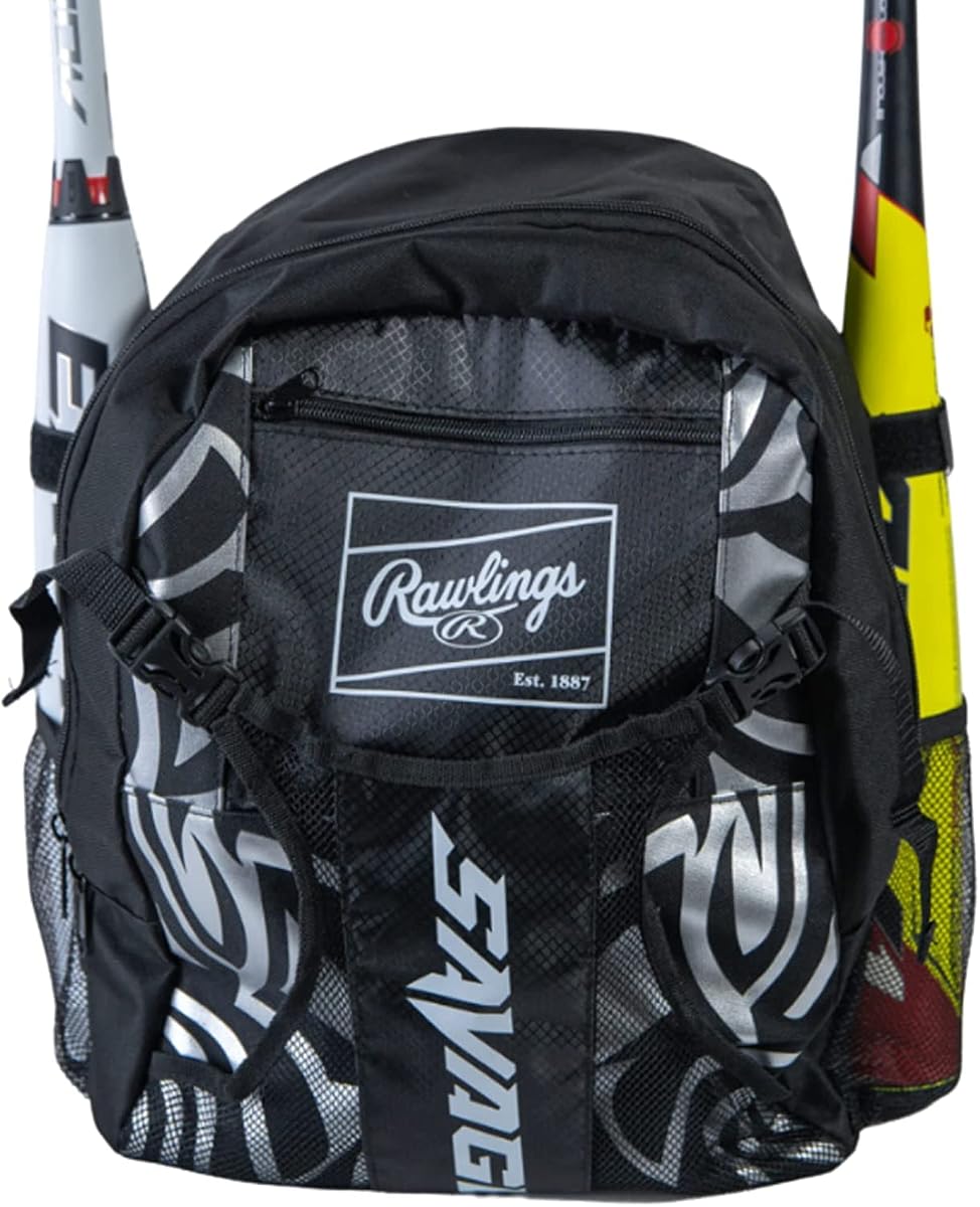 Rawlings | Mochila SAVAGE Bolsa para equipo | T-Ball/Béisbol y Softbol Juvenil | Múltiples estilos