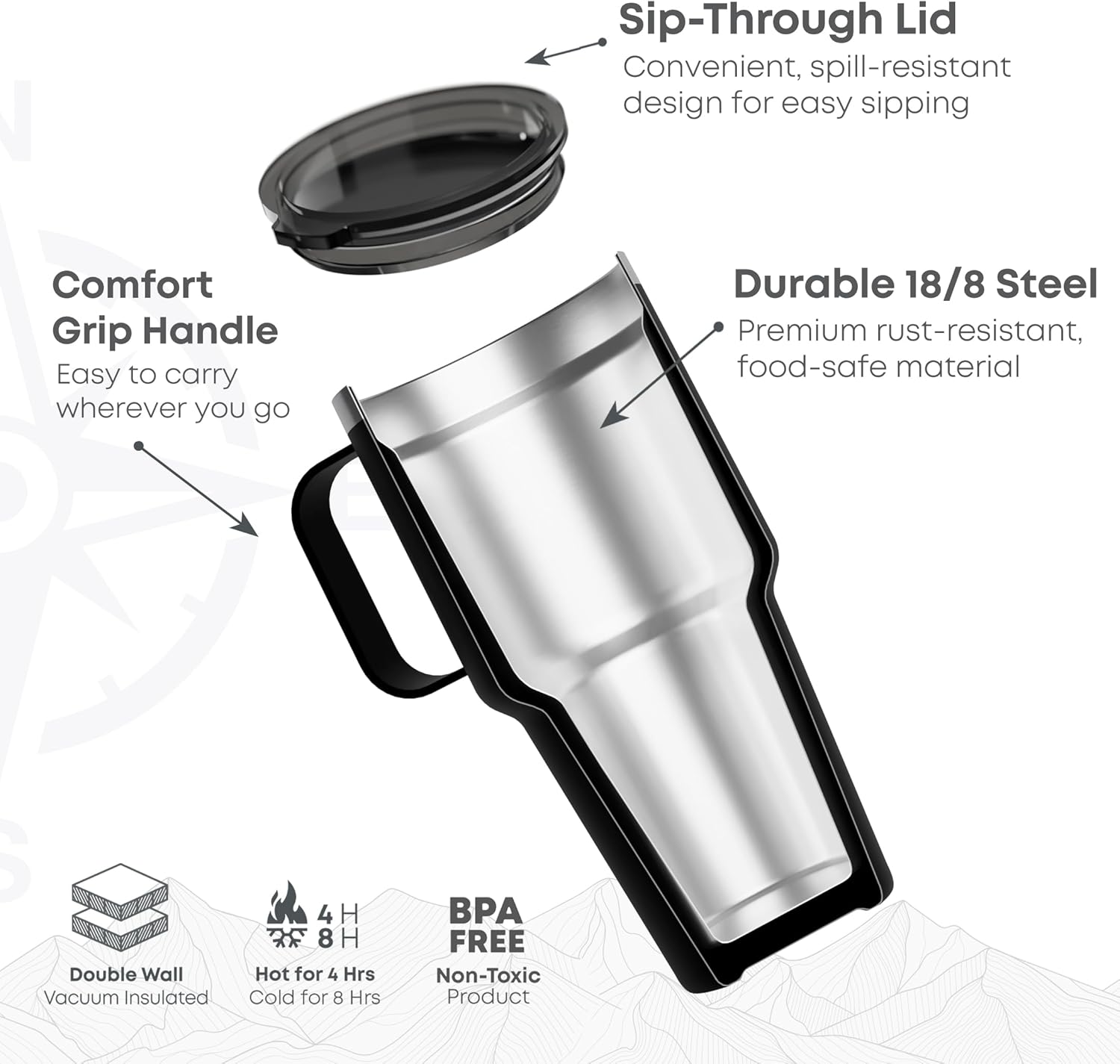 Smartshake Harry Potter Bohtal Nomad Tumbler, 900ml / 30 oz, Keeps Drinks Hot for 4 Hours & Cold for 8 Hours, Double-Wall Vacuum, Fits Cupholders, Portable Tumbler (Slytherin)