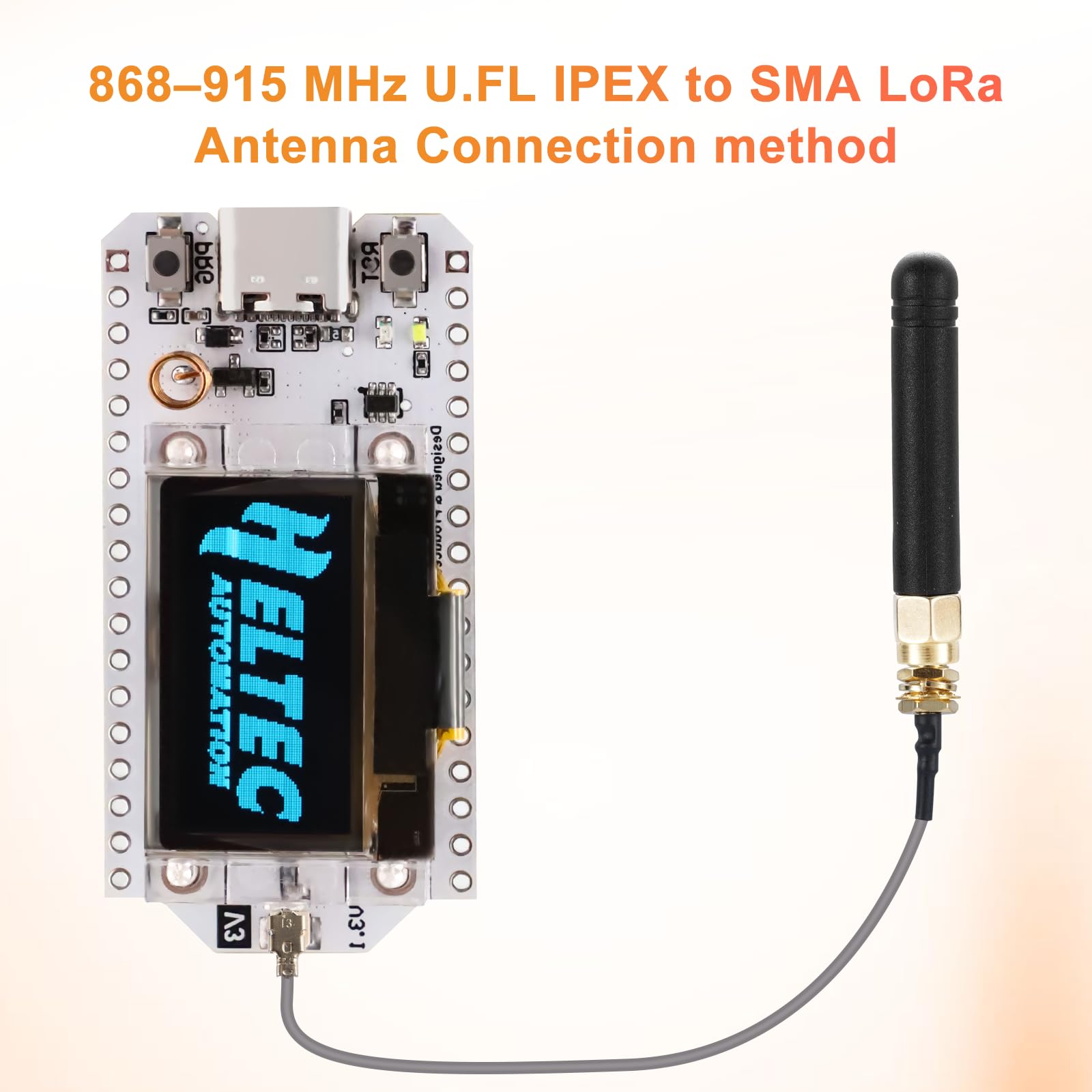 3 antenne radio da 868 – 915 MHz U.FL IPEX a SMA LoRa, 3dBi 50Ω per Lora V3 WiFi Board