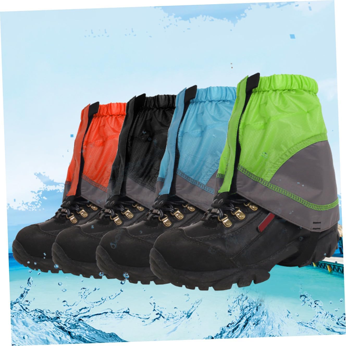 UPKOCH Shoe Covers for Men Ankle Gaiters Elastic Band Reusable Low Gaiters for Hiking Walking Grey
