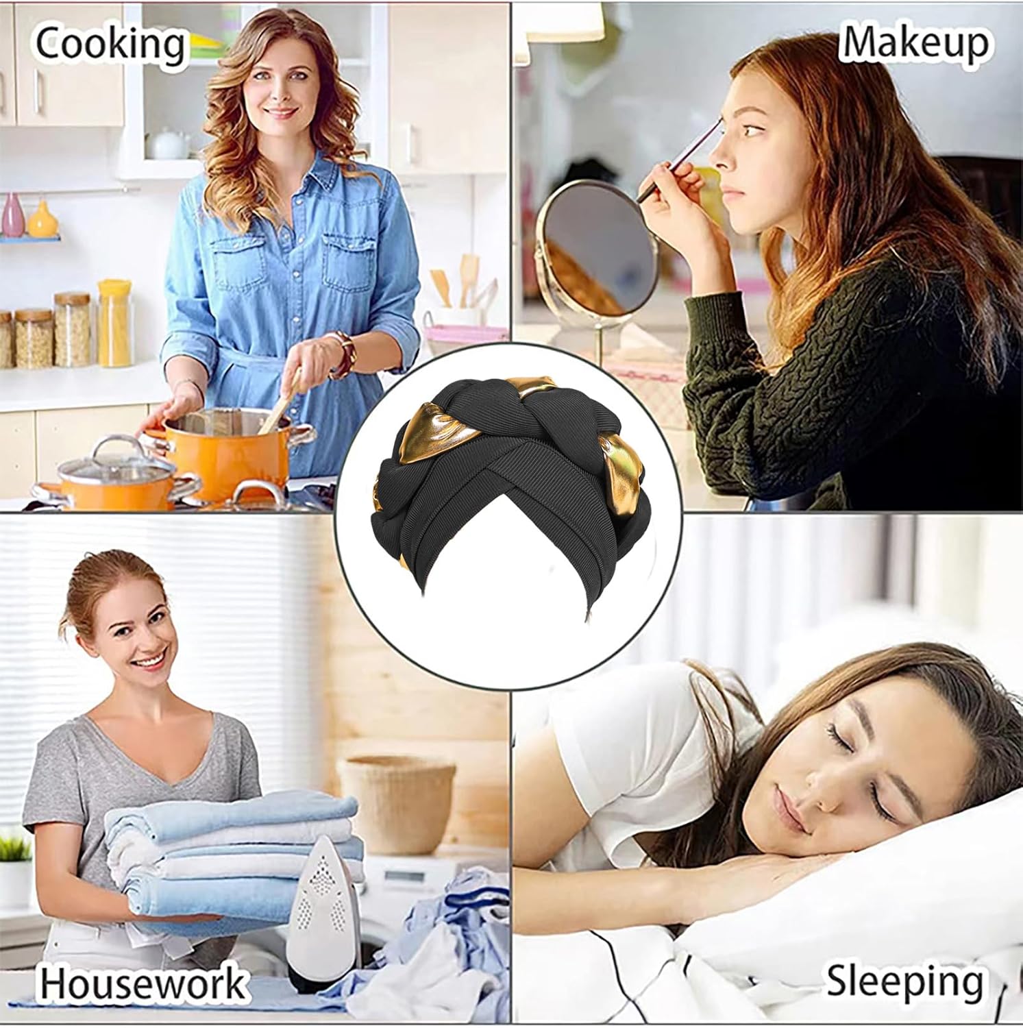 African Women Turban 2 Pcs Twisted Head Wraps for Black Women Pre-Tied Braid Cap Headwear Beanie Hats Hair Cover Headscarf - Image 7