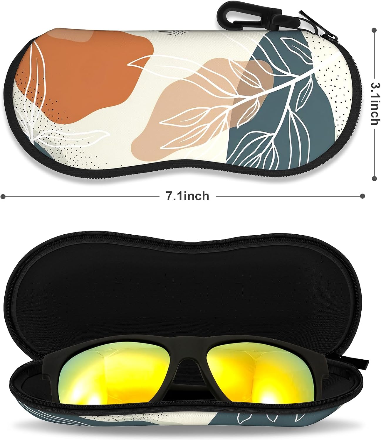 Sunglasses Soft Case, Ultra Light Portable Neoprene Zipper Glasses Case for Men Women image 2