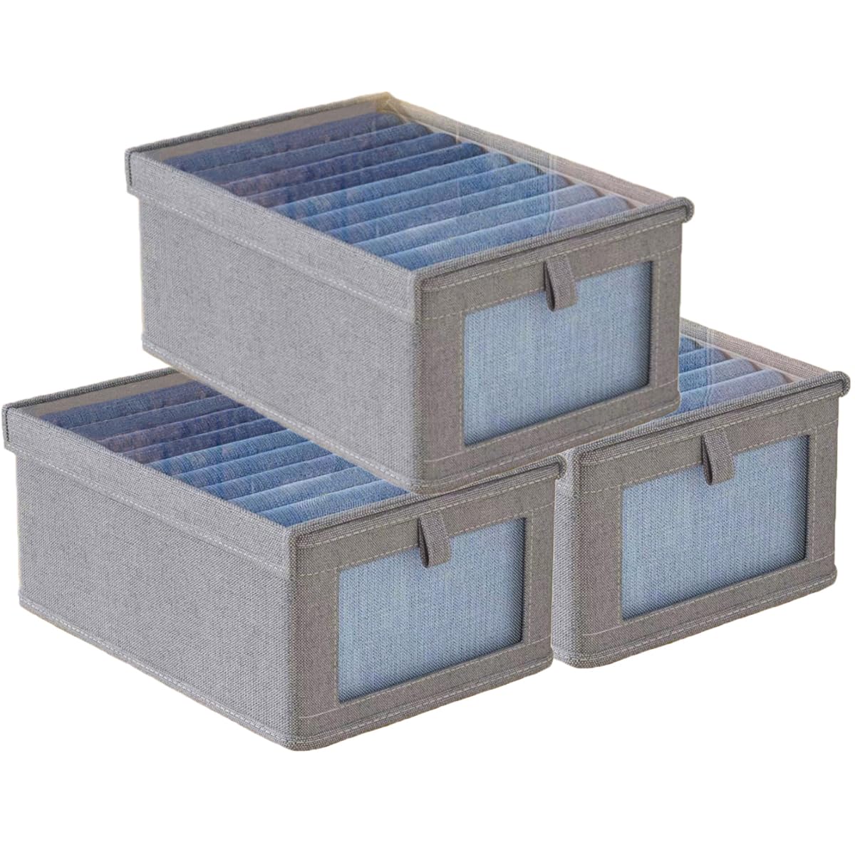Tosoda Wardrobe Storage Organiser Boxes with Lids for Clothes Trousers
