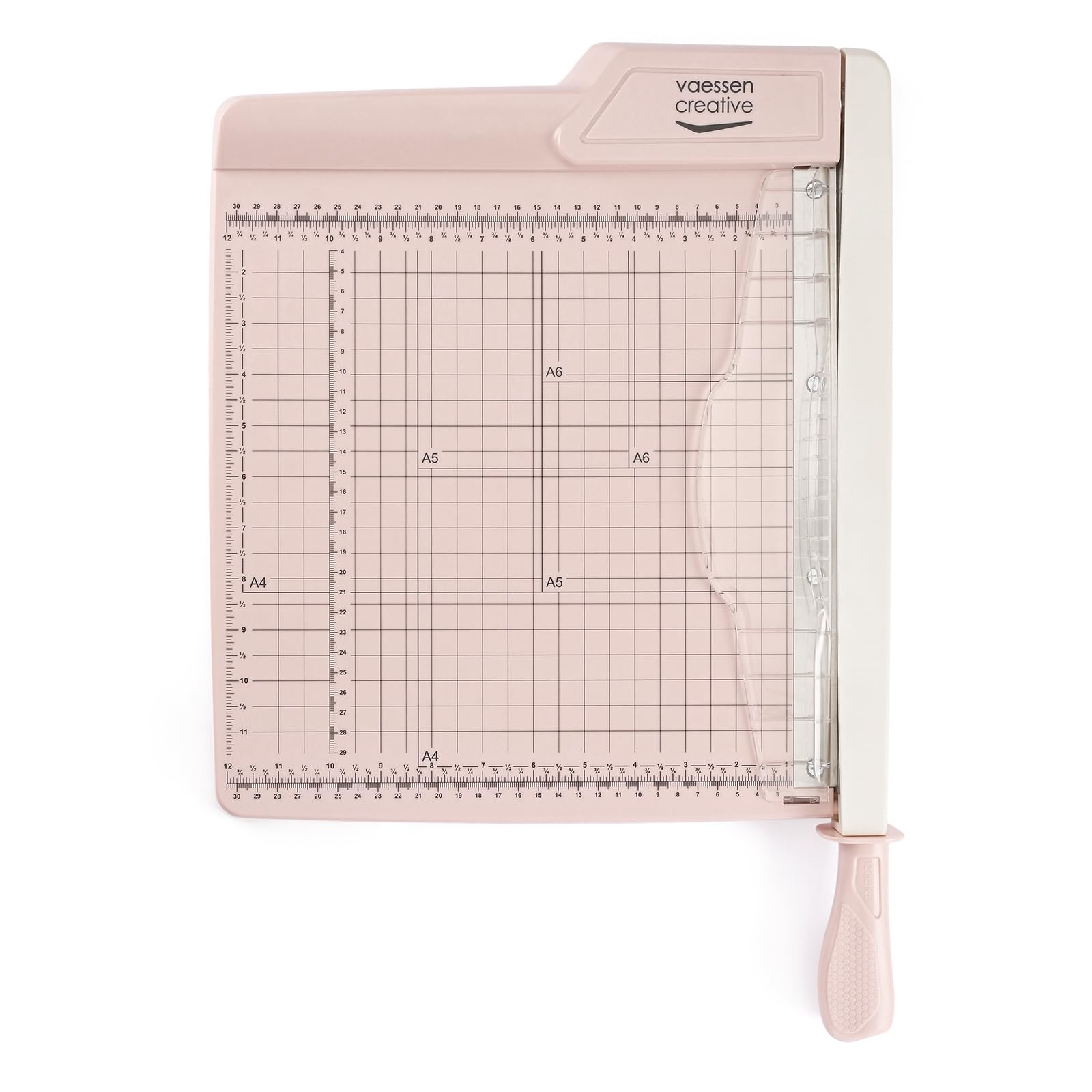Vaessen Creative Papierschneider 30 cm Rosa-Guillotine Hebel-und Papierschneidemaschine für A4, A5 und A6