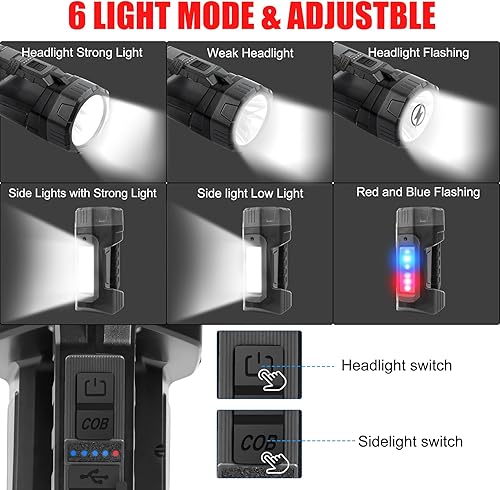Miniatura 3 de Linterna LED solar recargable  Proyector de mano de alto lúmenes con batería incorporada, 6 modos, luz lateral, iluminación exterior para camping y