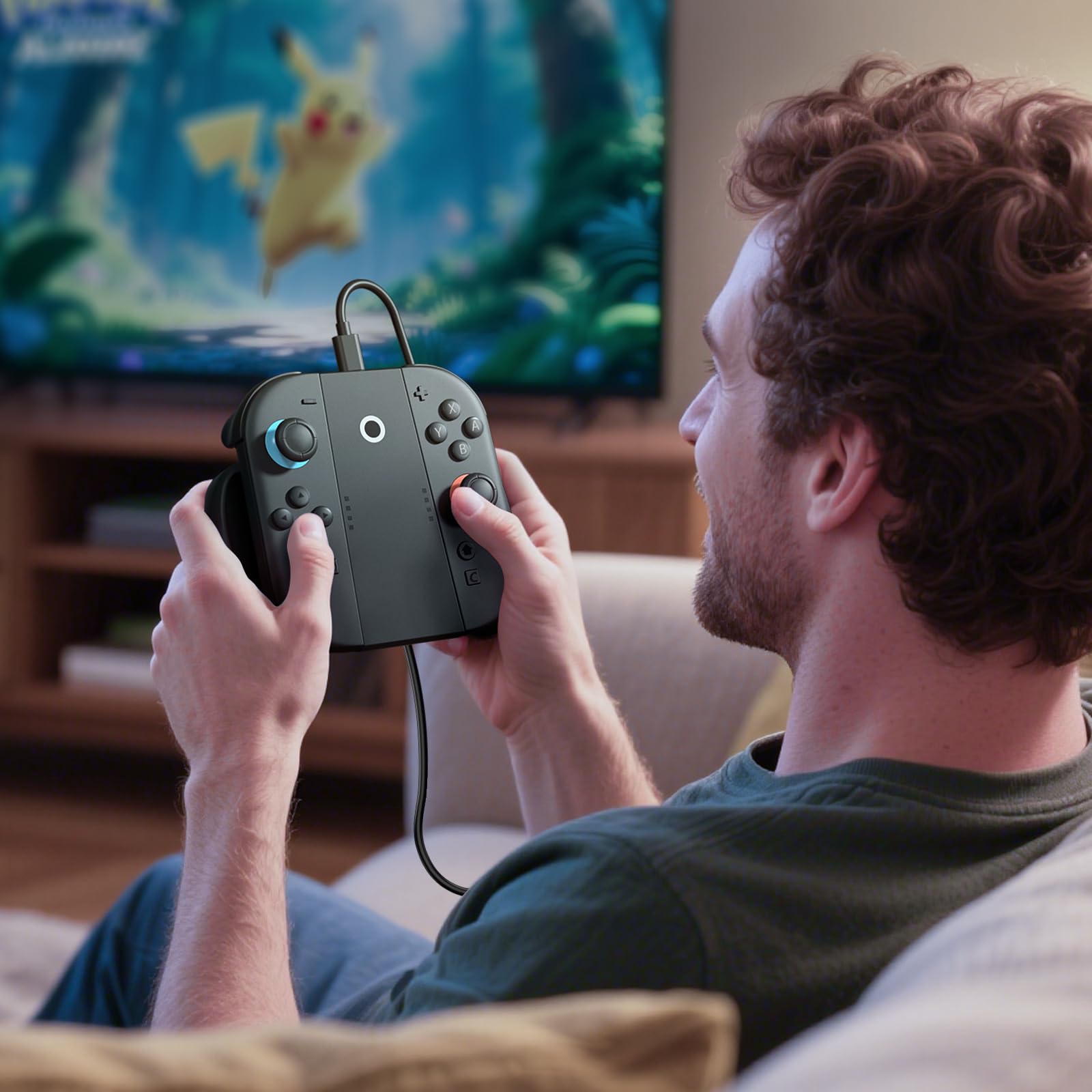 CloudValley Lade Controller Halter für Nintendo Switch 2 (2025) | Spielen und Laden | Ergonomischer Grip Galterung mit 1,2m USB-C-Kabel | Griff für Switch 2 Joy-Con Zubehör